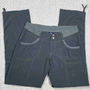 Kuhl Trekr Hiking Pants Women's Charcoal Gray Cargo Cinch Up Legs Nylon Size 6R